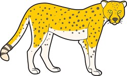 cheetah standing side view clipart