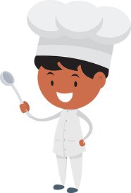 chef with big spoon in hand clipart