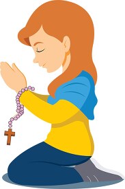 child on knees praying christian clipart 2d