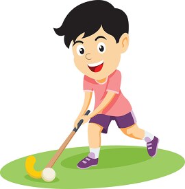child playing field hockey clipart