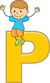 children alphabet letter P Clipart