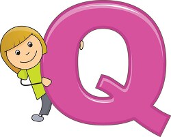 Children Alphabet Letter Q Clipart