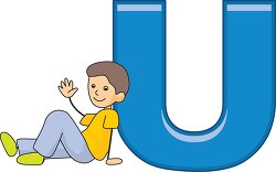children alphabet letter U Clipart