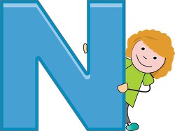 Children with the letter N Clipart