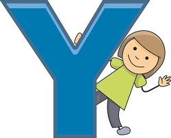 Children with the letter Y Clipart