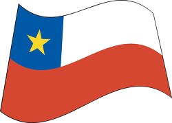 Chile flag flat design wavy clipart