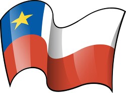 Chile wavy country flag clipart