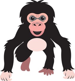 chimpanzee baby on all fours animal gray color