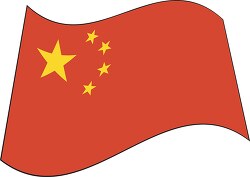 China flag flat design wavy clipart