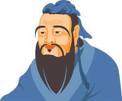 chinese philosopher confucius portrait clipart