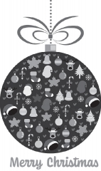 christmas ornament with icons gray color 3