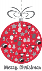 christmas ornament with icons gray color 4