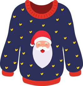 christmas sweater with santa claus clipart