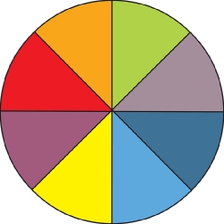 circle divided into eighths clipart