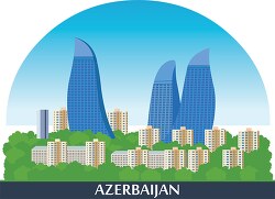 city skyline country azerbaijan clipart