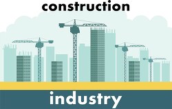 cityscape with tower cranes and skyscrapers clipart