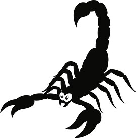 clipart arachnid black scorpion with pedipalps silhouette