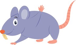 clipart cartoon style purple large toothed mouse clipart
