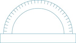 clipart of blue outline math tool compass