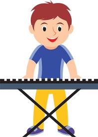 clipart of student playing keyboard school band