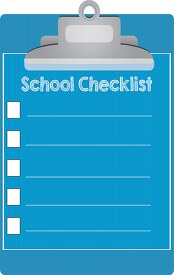 clipboard with school check list clipart
