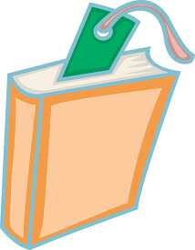 closed book front showing bookmark on top clipart 9235