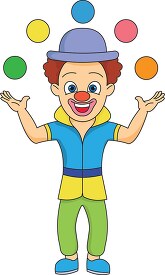 clown juggling colorful balls clipart
