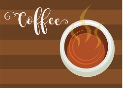 coffee cup above view with word coffee clipart