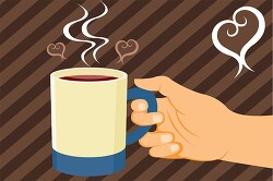 coffee cup in hand clipart clipart