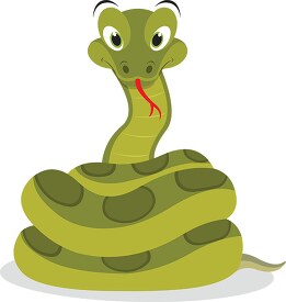 coiled cartoon style anaconda snake reptile clipart