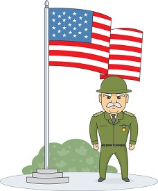 colonel standing near usa flag clipart