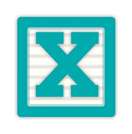 color alphabet block letter X