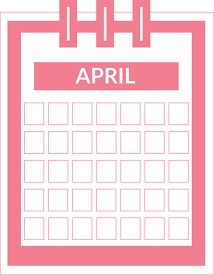 color three ring desk calendar april clipart