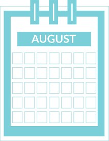 color three ring desk calendar august clipart