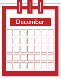 color three ring desk calendar december clipart