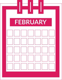 color three ring desk calendar february clipart