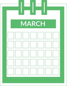 color three ring desk calendar march clipart