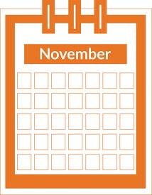 color three ring desk calendar november clipart