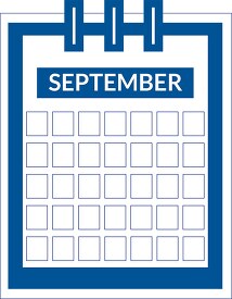 color three ring desk calendar september clipart