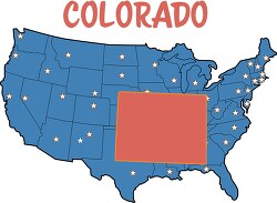 colorado map united states clipart