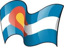 Colorado state flag waving clipart