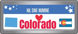 colorado state license plate with motto clipart