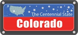 colorado state license plate with nickname clipart