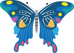 colorful blue pink yellow butterfly vector illustration