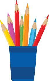 colorful drawing pencils in a holder vector clipart