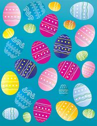 colorful easter egg pattern blue background clipart