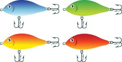 colorful fishing lures clipart