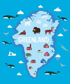 colorful map of greenland country
