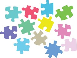 colorful puzzle pieces clipart image