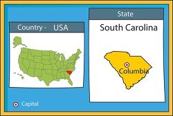 columbia south carolina state us map with capital